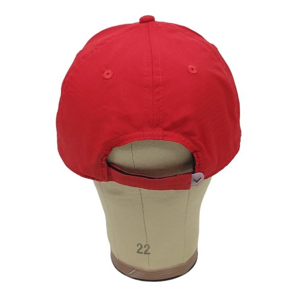 Callaway Metallic Logo Adjustable Strapback Golf Cap Baseball Trucker Hat Red - Picture 4 of 12